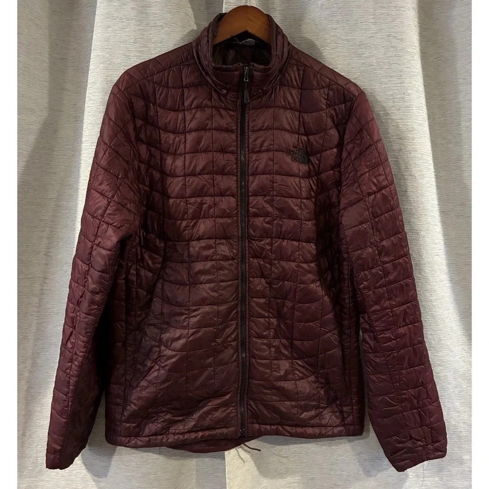 North Face Jacket Mens‎ Medium Red Thermoball Puffer Quilted Insulated Packable